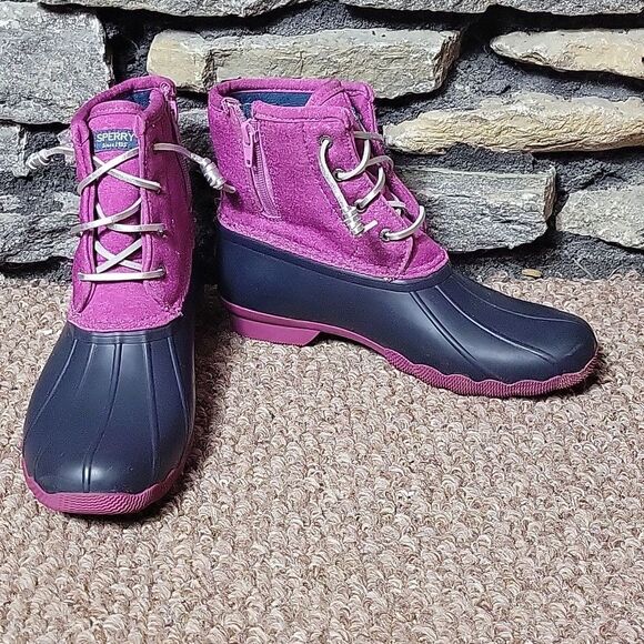 Women's Sperry Top sider duck waterproof rain winter boots pink sz 6 - Picture 1 of 10